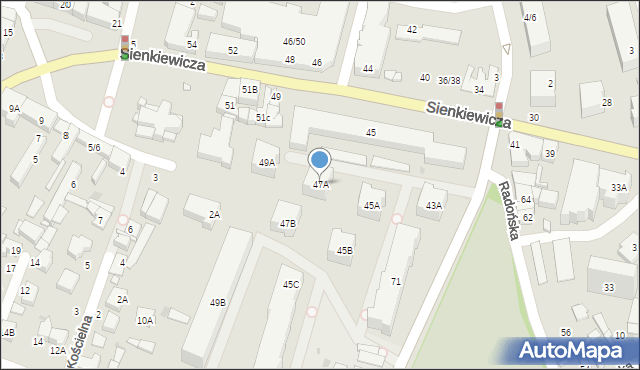 Grodzisk Mazowiecki, Sienkiewicza Henryka, 47A, mapa Grodzisk Mazowiecki