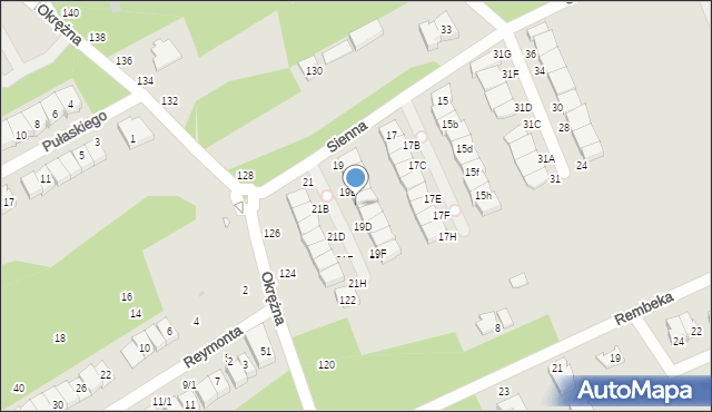 Grodzisk Mazowiecki, Sienna, 19C, mapa Grodzisk Mazowiecki