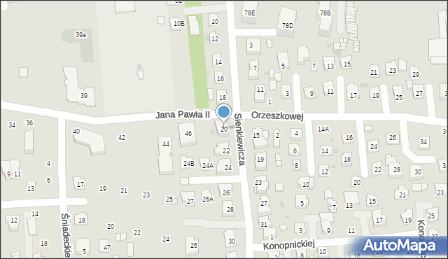 Grójec, Sienkiewicza Henryka, 20, mapa Grójec