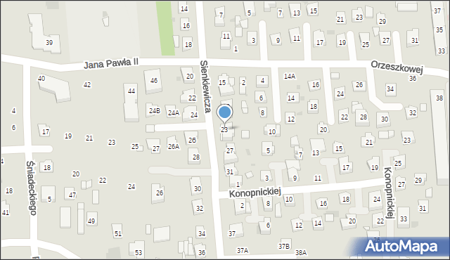 Grójec, Sienkiewicza Henryka, 23, mapa Grójec