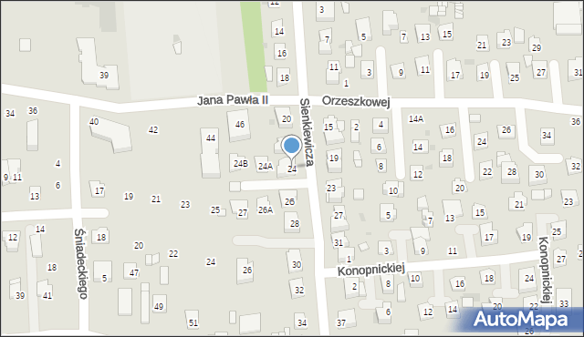 Grójec, Sienkiewicza Henryka, 24, mapa Grójec