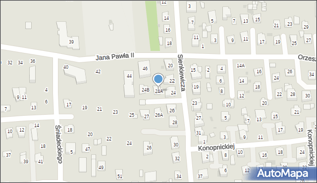 Grójec, Sienkiewicza Henryka, 24A, mapa Grójec