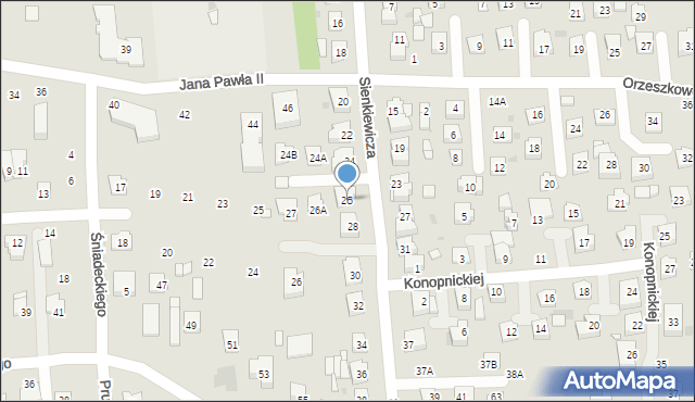 Grójec, Sienkiewicza Henryka, 26, mapa Grójec