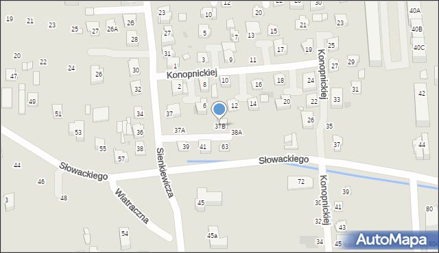 Grójec, Sienkiewicza Henryka, 37B, mapa Grójec