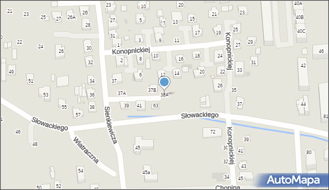 Grójec, Sienkiewicza Henryka, 38A, mapa Grójec