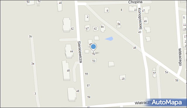 Grójec, Sienkiewicza Henryka, 51, mapa Grójec