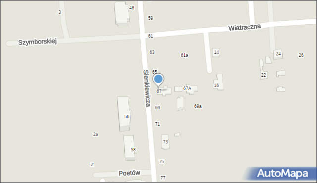 Grójec, Sienkiewicza Henryka, 67, mapa Grójec