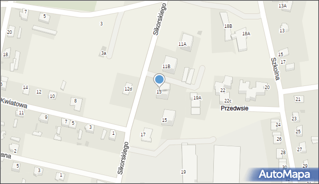 Gromadka, Sikorskiego Władysława, gen., 13, mapa Gromadka