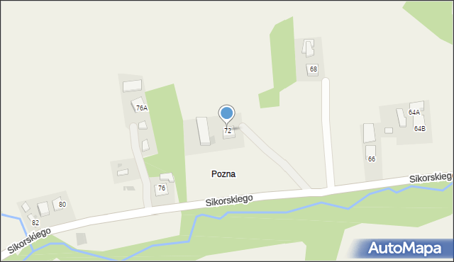 Gromnik, Sikorskiego Władysława, gen., 72, mapa Gromnik