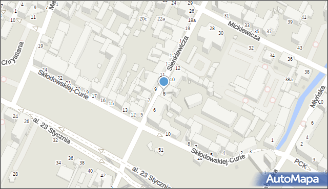 Grudziądz, Sienkiewicza Henryka, 8, mapa Grudziądza