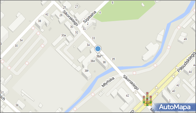 Grudziądz, Sikorskiego Władysława, gen., 38a, mapa Grudziądza
