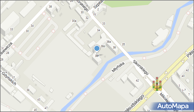 Grudziądz, Sikorskiego Władysława, gen., 38f, mapa Grudziądza