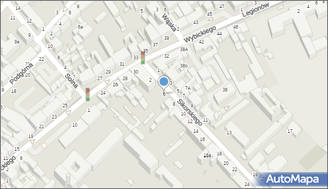 Grudziądz, Sikorskiego Władysława, gen., 6, mapa Grudziądza