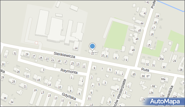 Gryfice, Sienkiewicza Henryka, 12, mapa Gryfice