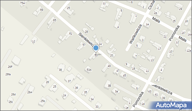 Gryfice, Sienkiewicza Henryka, 53, mapa Gryfice