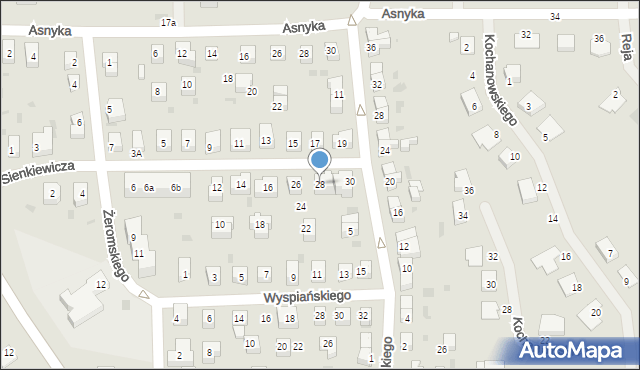 Gryfino, Sienkiewicza Henryka, 28, mapa Gryfino