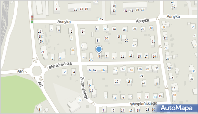 Gryfino, Sienkiewicza Henryka, 5, mapa Gryfino