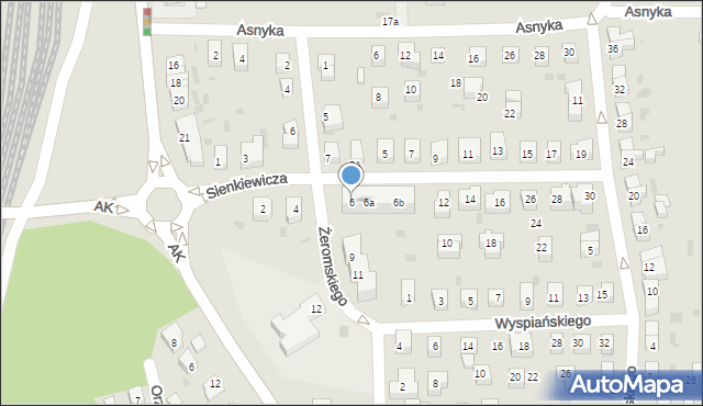 Gryfino, Sienkiewicza Henryka, 6, mapa Gryfino