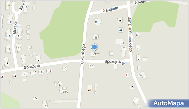 Gubin, Sikorskiego Władysława, gen., 44, mapa Gubin