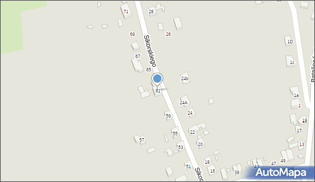 Gubin, Sikorskiego Władysława, gen., 61, mapa Gubin