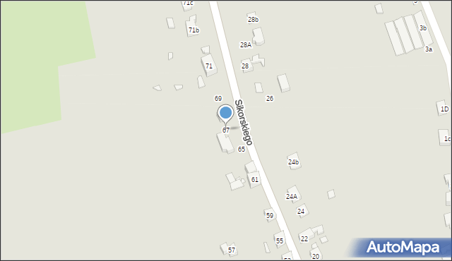 Gubin, Sikorskiego Władysława, gen., 67, mapa Gubin