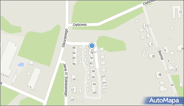 Gubin, Sikorskiego Władysława, gen., 74, mapa Gubin