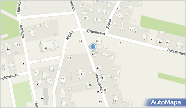 Huta-Dąbrowa, Sienkiewicza Henryka, 42, mapa Huta-Dąbrowa