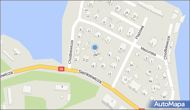 Iława, Sienkiewicza Henryka, 18a, mapa Iława