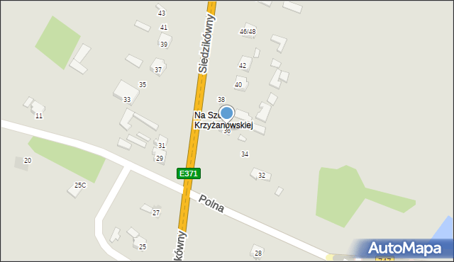 Iłża, Siedzikówny-Inki Danuty, 36, mapa Iłża