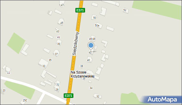 Iłża, Siedzikówny-Inki Danuty, 44, mapa Iłża