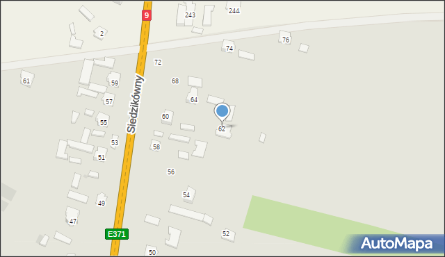 Iłża, Siedzikówny-Inki Danuty, 62, mapa Iłża