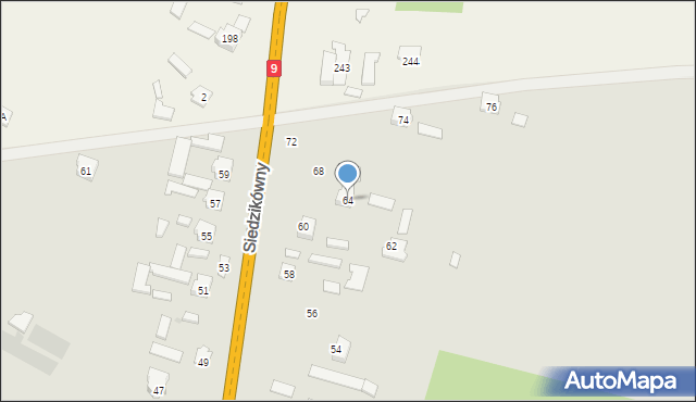 Iłża, Siedzikówny-Inki Danuty, 64, mapa Iłża