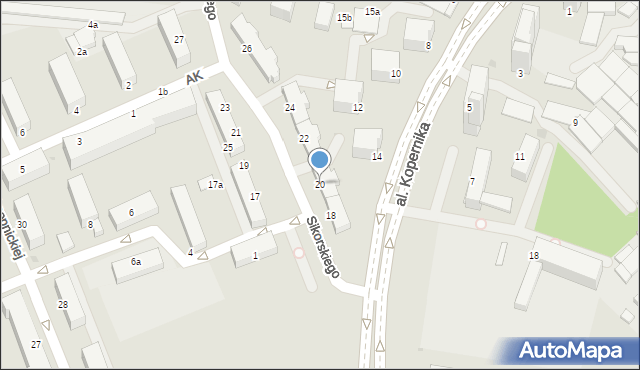 Inowrocław, Sikorskiego Władysława, gen., 20, mapa Inowrocławia