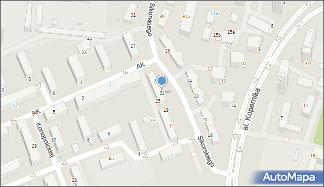 Inowrocław, Sikorskiego Władysława, gen., 21, mapa Inowrocławia