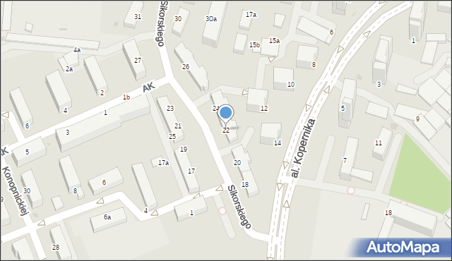 Inowrocław, Sikorskiego Władysława, gen., 22, mapa Inowrocławia