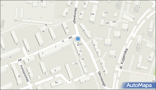 Inowrocław, Sikorskiego Władysława, gen., 23, mapa Inowrocławia