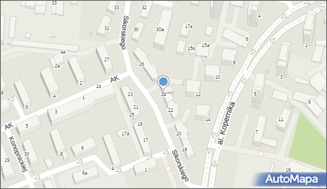 Inowrocław, Sikorskiego Władysława, gen., 24, mapa Inowrocławia