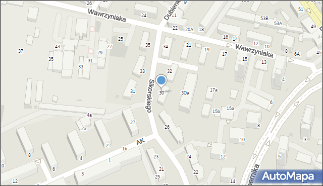 Inowrocław, Sikorskiego Władysława, gen., 30, mapa Inowrocławia