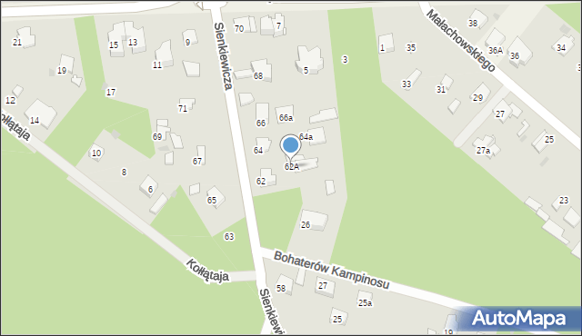 Izabelin B, Sienkiewicza Henryka, 62A, mapa Izabelin B