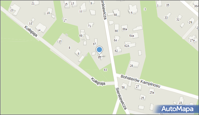 Izabelin B, Sienkiewicza Henryka, 65, mapa Izabelin B