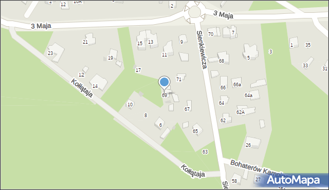 Izabelin B, Sienkiewicza Henryka, 69, mapa Izabelin B