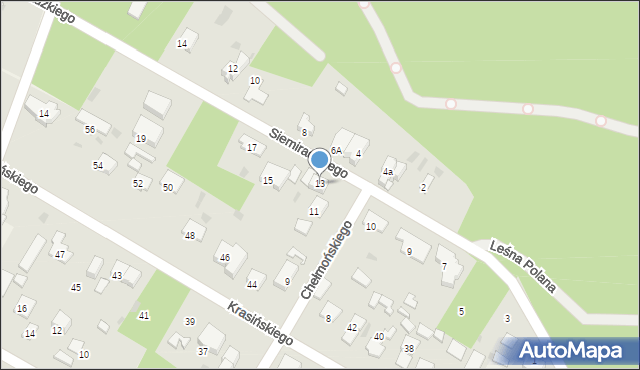 Izabelin C, Siemiradzkiego Henryka, 13, mapa Izabelin C