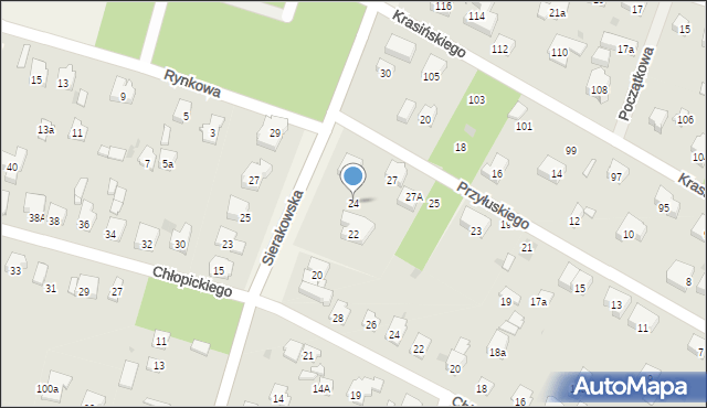 Izabelin C, Sierakowska, 24, mapa Izabelin C