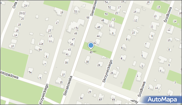 Izabelin C, Sierakowska, 40, mapa Izabelin C