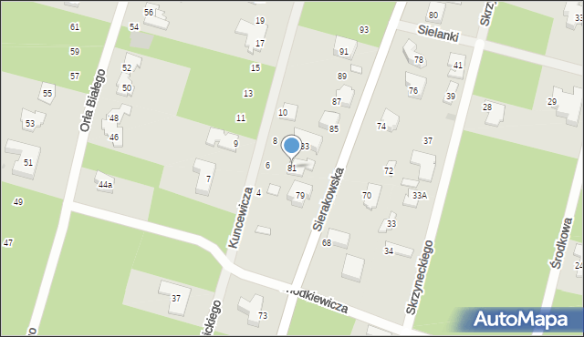Izabelin C, Sierakowska, 81, mapa Izabelin C