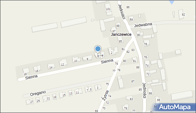 Janczewice, Sienna, 6, mapa Janczewice