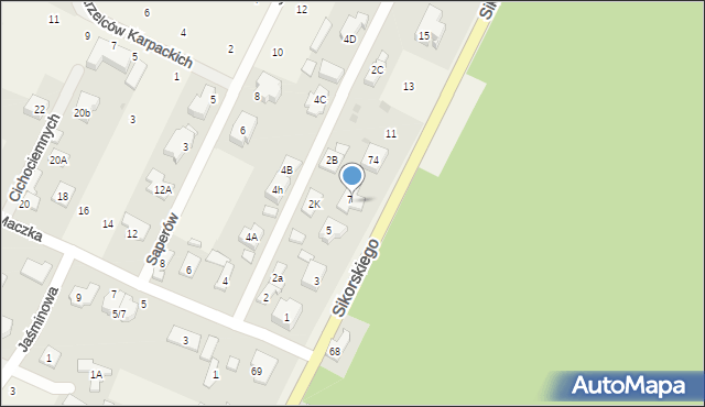 Janów, Sikorskiego Władysława, gen., 73, mapa Janów