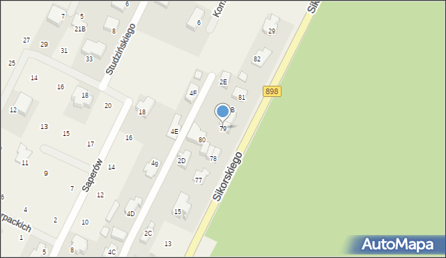 Janów, Sikorskiego Władysława, gen., 79, mapa Janów