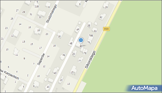 Janów, Sikorskiego Władysława, gen., 80, mapa Janów