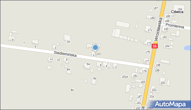 Jarocin, Siedlemińska, 1a, mapa Jarocin